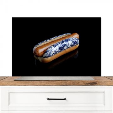 Fond de hotte - Hot dog - Porcelaine - Bleu de Delft - Aliments