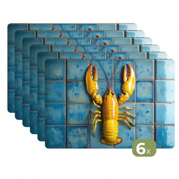 Sets de table - Cancer - Jaune - Bleu - Carreaux