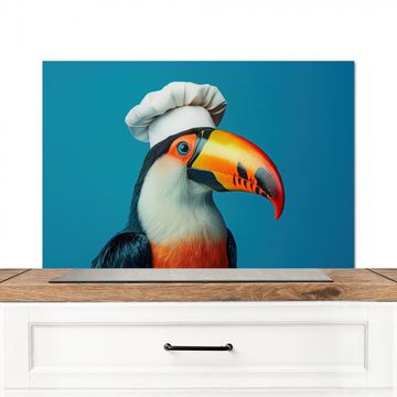 Fond de hotte - Toucan - Perroquet - Oiseau - Chapeau de cuisinier