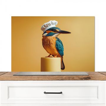 Fond de hotte - Martin-pêcheur - Pilier - Chapeau de cuisinier - Oiseau