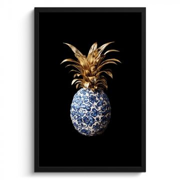 Cadre Photo - Ananas - Motif floral - Or - Delftware