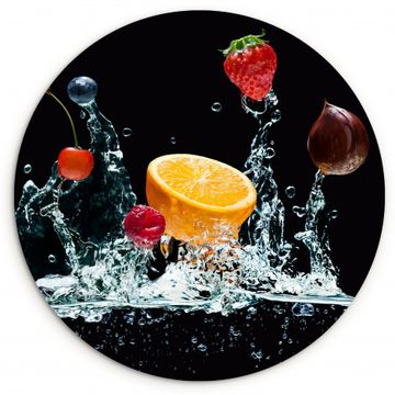 Tableau rond - Explosion de la cascade de fruits