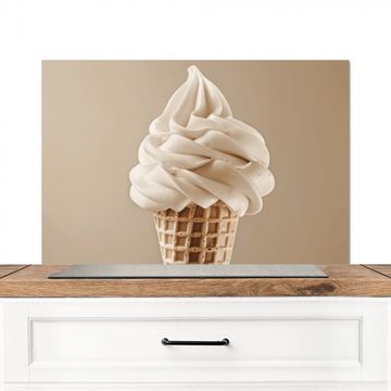 Fond de hotte - Glace - Glace à l'italienne - Crème - Corne - Beige