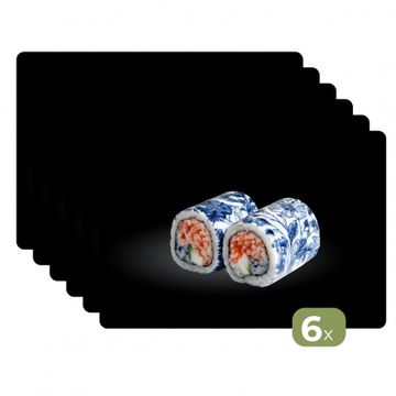 Sets de table - Sushi - Bleu de Delft - Riz - Poisson - Elégant