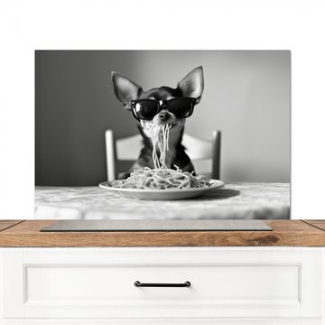 Fond de hotte - Chihuahua - Chien - Lunettes de soleil - Humour - Noir - Blanc - Spaghetti