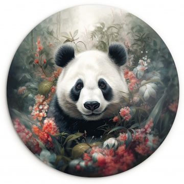 Tableau rond - Panda au paradis