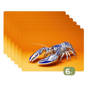 Sets de table - Homard - Bleu de Delft - Bouclier - Dur - Orange