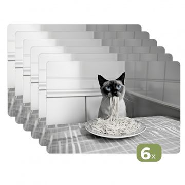 Sets de table - Chat - Siamois - Noir et blanc - Mignon - Animaux