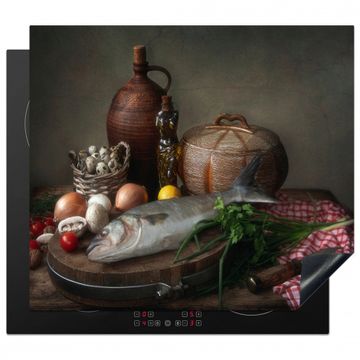 Protection plaque induction - Nature morte au poisson et à l'huile d'olive