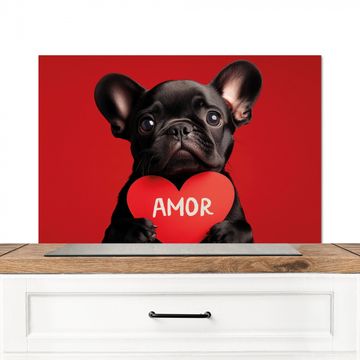 Fond de hotte - Amor - Dog - Heart - Red