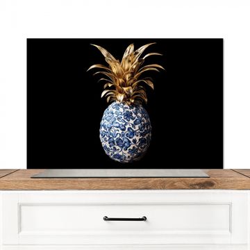 Fond de hotte - Ananas - Motif floral - Or - Delftware