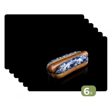 Sets de table - Hot dog - Porcelaine - Bleu de Delft - Aliments