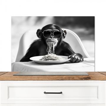 Fond de hotte - Singe - Spaghetti - Lunettes de soleil - Noir et blanc - Cool - Animal