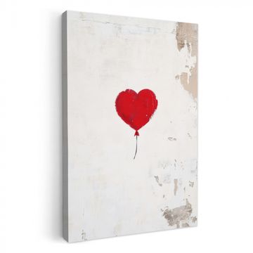 Tableau sur toile - Ballon - Rouge - Coeur