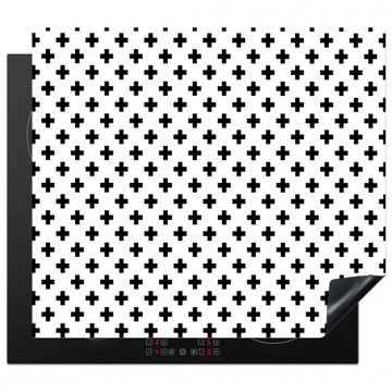 Protection plaque induction - Motif de croix noir et blanc