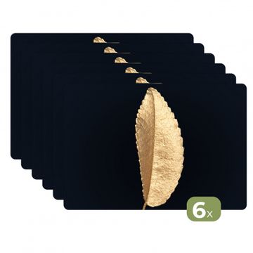 Sets de table - Silhouette de feuille d'or