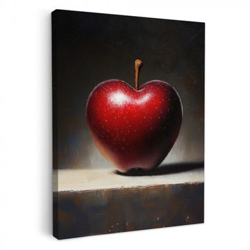 Tableau sur toile - Pomme - Coeur - Rouge