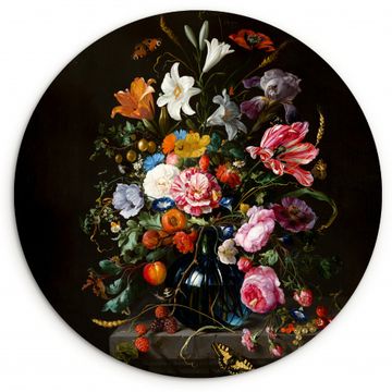 Tableau rond - Splendeur florale baroque