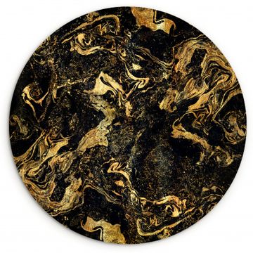 Tableau rond - Tourbillons d'or