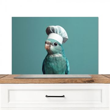 Fond de hotte - Perruche - Oiseau - Chapeau de cuisinier - Mignon