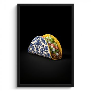 Cadre Photo - Taco - Viande - Salade - Bleu de Delft - Motif