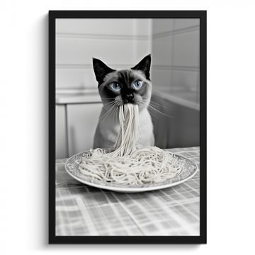 Cadre Photo - Chat - Siamois - Noir et blanc - Mignon - Animaux