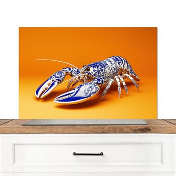 Fond de hotte - Homard - Bleu de Delft - Bouclier - Dur - Orange