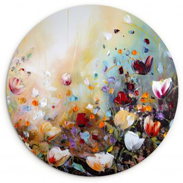 Tableau rond - Danse des fleurs de printemps