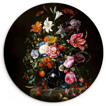 Tableau rond - Vase avec fleurs