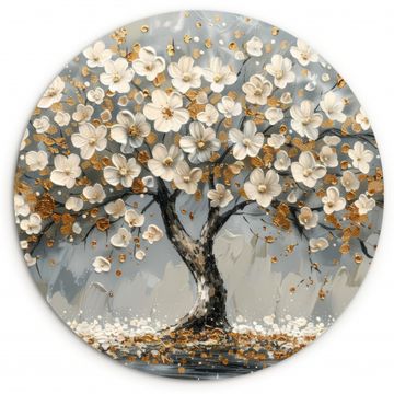 Tableau rond - Fleur d'or