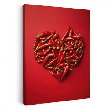 Tableau sur toile - Poivrons - Rouge - Coeur