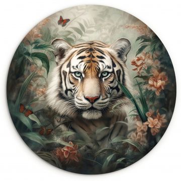 Tableau rond - Le regard du tigre